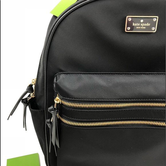 New! Kate Spade Large Nylon Laptop Backpack Black - Picture 2 of 8